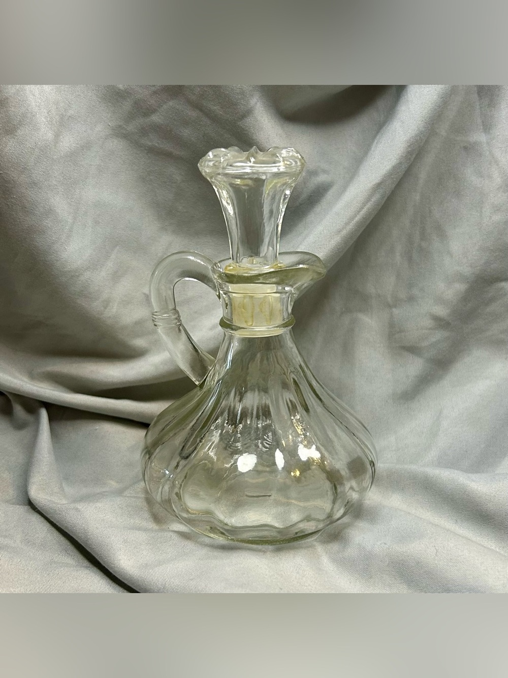Clear Glass Cruet with Handle